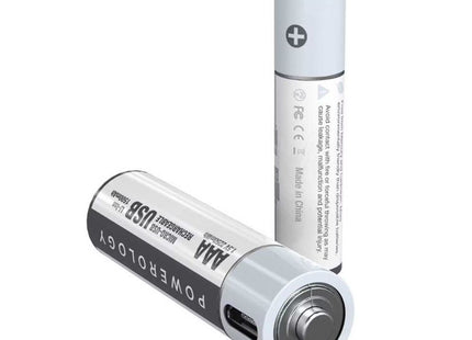 Powerology USB Rechargeable Lithium-ION AAA Battery 4pcs/pack