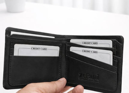 Zefani Genuine Leather Bifold Wallet – Croc Embossed