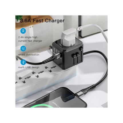 Universal Adapter with 3 USB & Type-C Charging Port | Yesido MC10