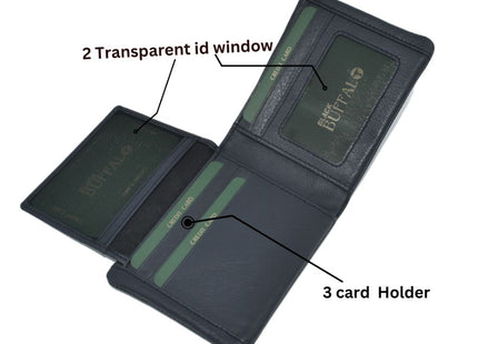Black Buffalo Premium Leather Bi-fold Wallet