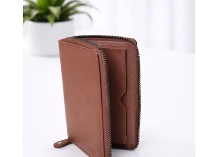 Zefani Genuine Leather Zip-Around Wallet for Men