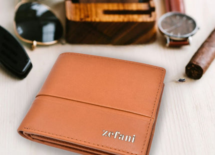 Zefani Classic Genuine Leather Bi-Fold Wallet for Men