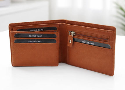 Classic Bi-Fold Wallet with Zipper Coin Pocket
