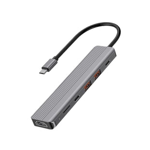 Powerology 6-in-1 Slim 4K HDMI USB-C Hub