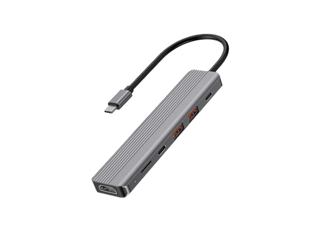 Powerology 6-in-1 Slim 4K HDMI USB-C Hub