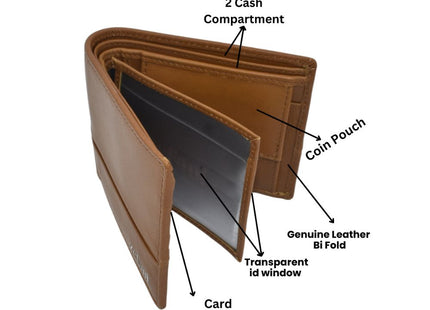 Zefani Classic Genuine Leather Bi-Fold Wallet for Men