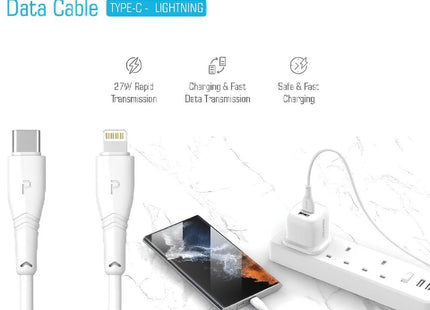 Pawa Type-C to Lightning PVC Cable 27W Quick Charging 1.2m