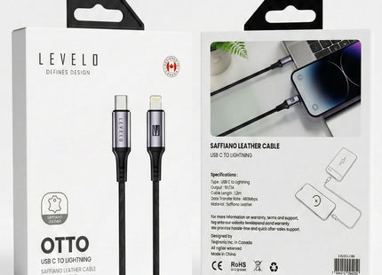 Levelo OTTO USB-C to Lightning Saffiano Leather Cable