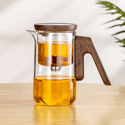 Deskpot Elegant Glass 550ml Smart Filter and Brew Teapot