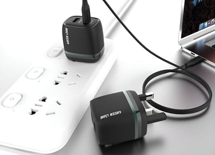 Green Lion Dual USB 12W Wall Charger With USB-A To USB-C Cable EU