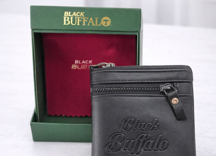 Black Buffalo Premium Leather Card Holder Wallet