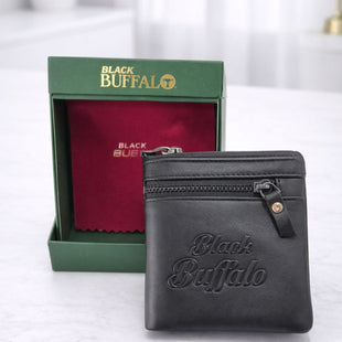 Black Buffalo Premium Leather Card Holder Wallet