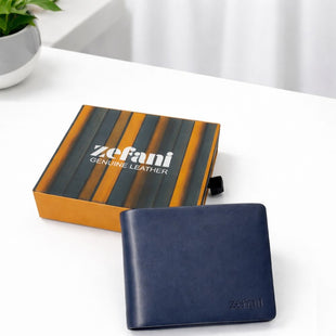 ZEFANI Premium Genuine Leather Bi-Fold Wallet for Men