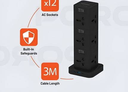 Porodo Three-Story 12 AC Power Hub