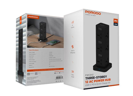 Porodo Three-Story 12 AC Power Hub