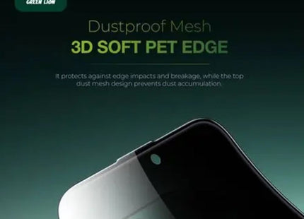 Green Lion 9H Steve Matte Privacy Glass Protector for iPhone 16 Pro Max - Black