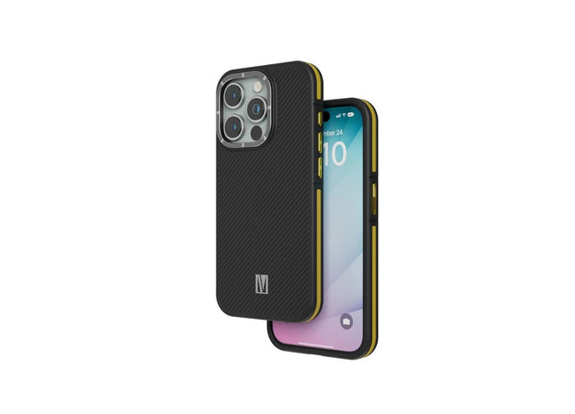 Levelo Ox Carbon Case For iPhone 15 Pro - Yellow