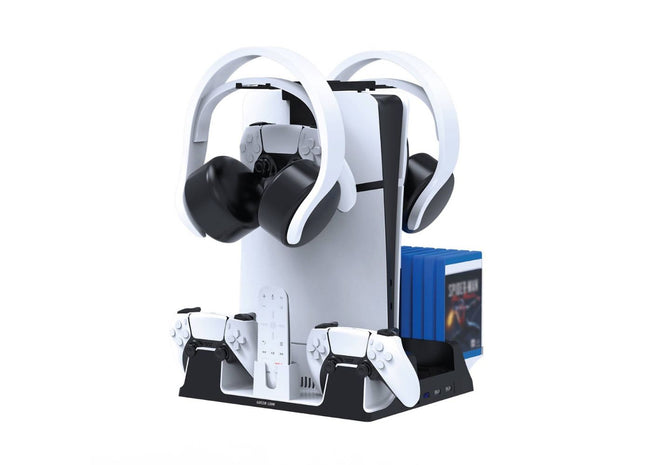 Green Lion PS5 Cooling Stand Charging Station - White