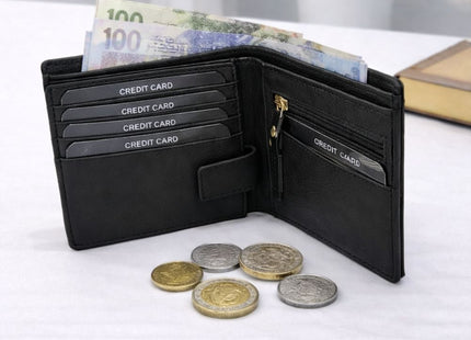 De Cardin Classic Bi-Fold Leather Wallet for Men