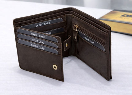 De Cardin Classic Bi-Fold Leather Wallet for Men