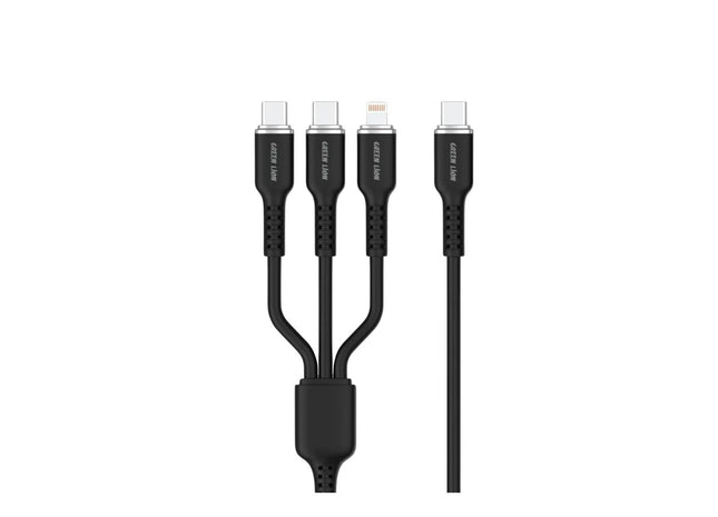 Green Lion 3in1 USB-C to USB-C x2 & Lightning Silicone Cable 60W 1.2M