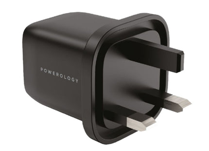 Powerology Ultra-Quick 32W GaN Charger 20W PD & Includes 1.2m/4Ft USB-C to Lightning Cable