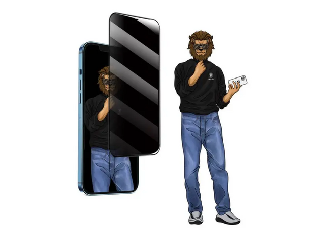 Green Lion 9H Steve Privacy Full Glass Screen Protector for iPhone 12 / 12 Pro