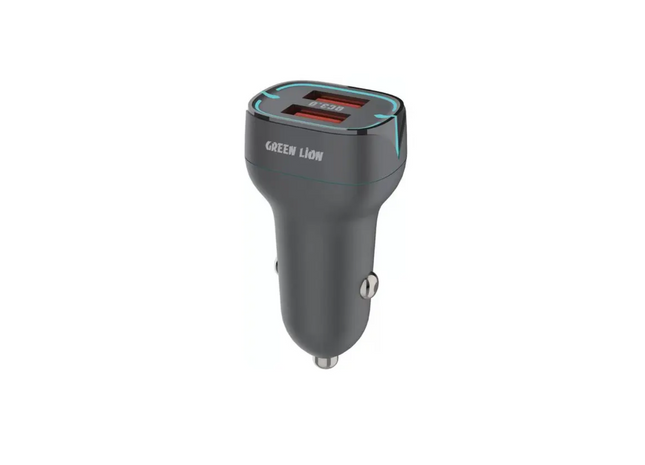 Green Lion Dual Port QC3.0 Car Charger with USB-A to Micro Cable
