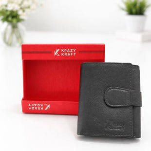 Krazy Kraft Genuine Leather Tri-Fold Wallet