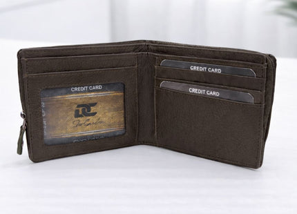 DeCardin Premium Zipper Bi-Fold Leather Wallet for Men