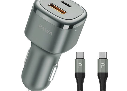 PAWA Solid Car Charger – Dual Port PD + QC (50W)