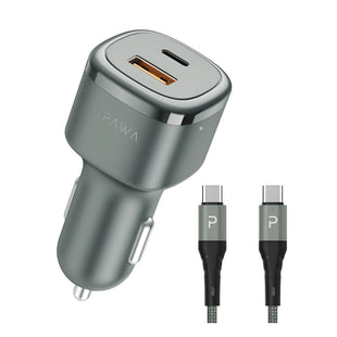 PAWA Solid Car Charger – Dual Port PD + QC (50W)