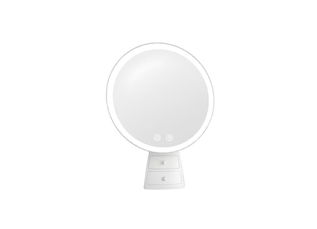 Porodo LED Makeup Mirror with 2xDrawer 2000 mAh - White / Rose Gold