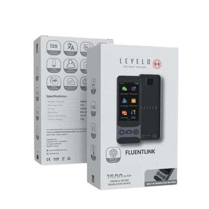 Levelo FluentLink Offline & Online Voice Translator - Grey