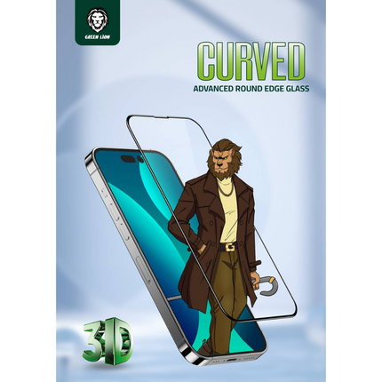 Green Lion 3D Curved Tempered Glass iPhone 14 Pro - Clear