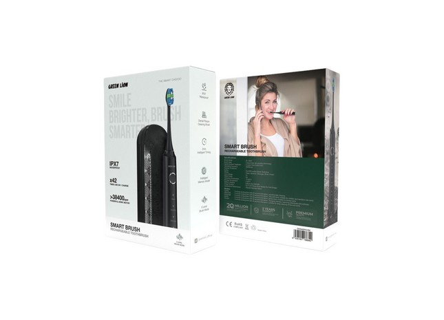 Green Lion Smart Brush Rechargeable Toothbrush - Black