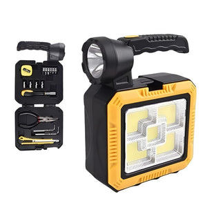 Solar Portable Multi-Function Rechargeable LED Flashlight with Emergency Tool Kit