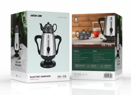 Green Lion Electric Samovar - Silver
