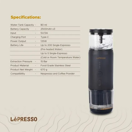 Portable LePresso Espresso Machine