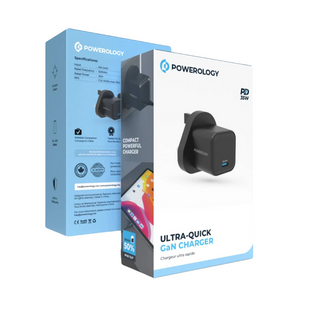 Powerology 35W Single Port Type-C GaN Charger with UK Plug