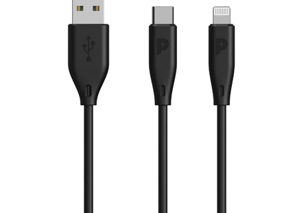 Powerology Ultra-Quick 32W GaN Charger 20W PD & Includes 1.2m/4Ft USB-C to Lightning Cable