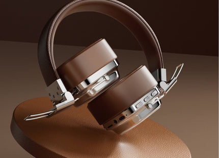 Porodo Soundtec Vintage Wireless ENC Headphones – Brown/Silver