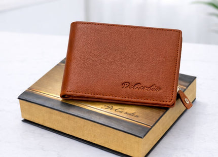 DeCardin Premium Zipper Bi-Fold Leather Wallet for Men