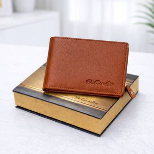 DeCardin Premium Zipper Bi-Fold Leather Wallet for Men