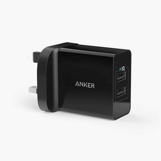 Anker 24W 2-Port USB Universal Charger Black - Xpressouq