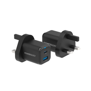Powerology 35W PD QC GaN Charger with USB-C Cable - Black