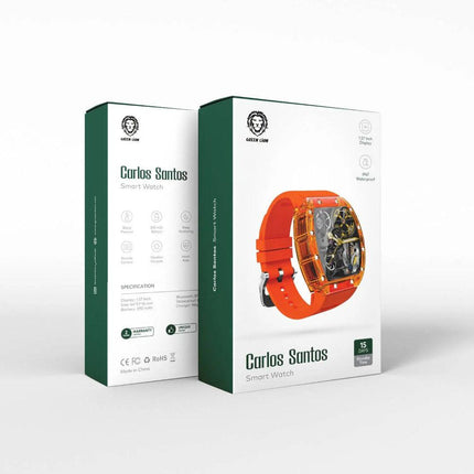 Green Lion Carlos Santos Smart Watch - Orange - Xpressouq