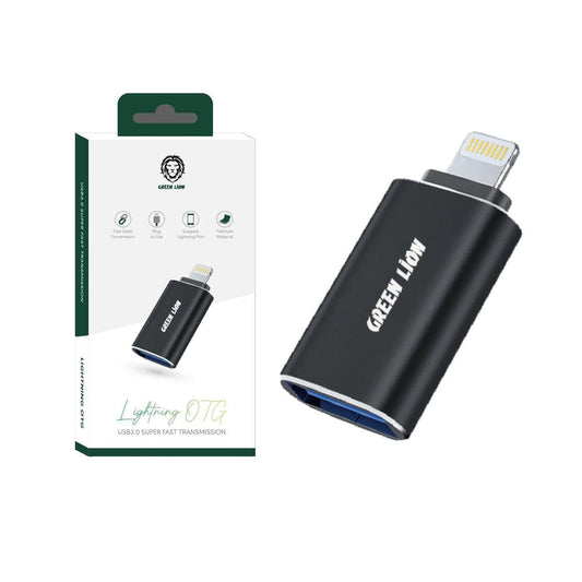 Green Lion Lightning to USB 3.0 OTG - Black - Xpressouq