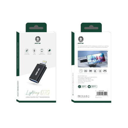Green Lion Lightning to USB 3.0 OTG - Black - Xpressouq