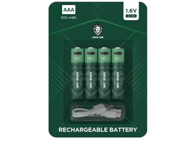 Green Lion Alkaline AAA Rechargeable Battery 1.6V